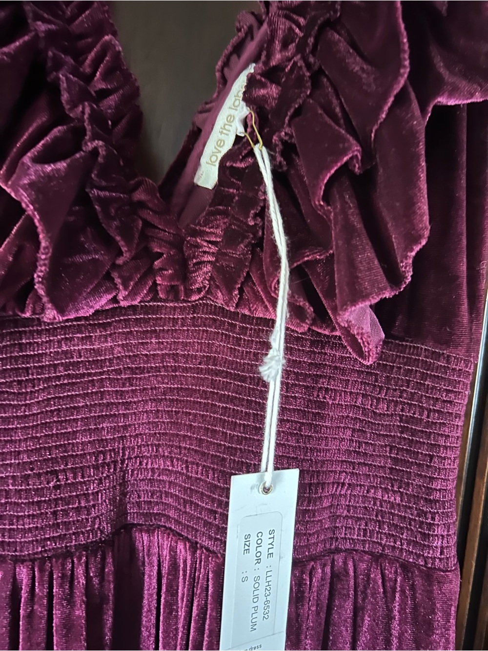 Love The Label Velvet Maxi Dress in Plum